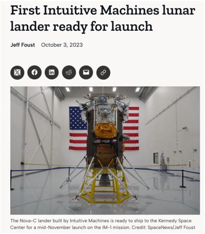 First Intuitive Machines lunar lander ready for launch