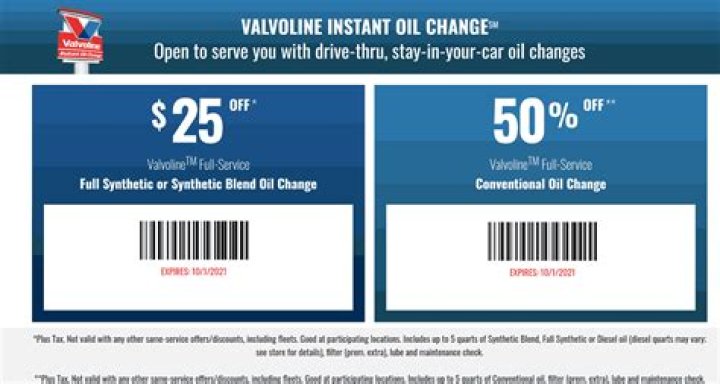 Valvoline Oil Change Coupon $25 Off: Save Big on Your Next Service